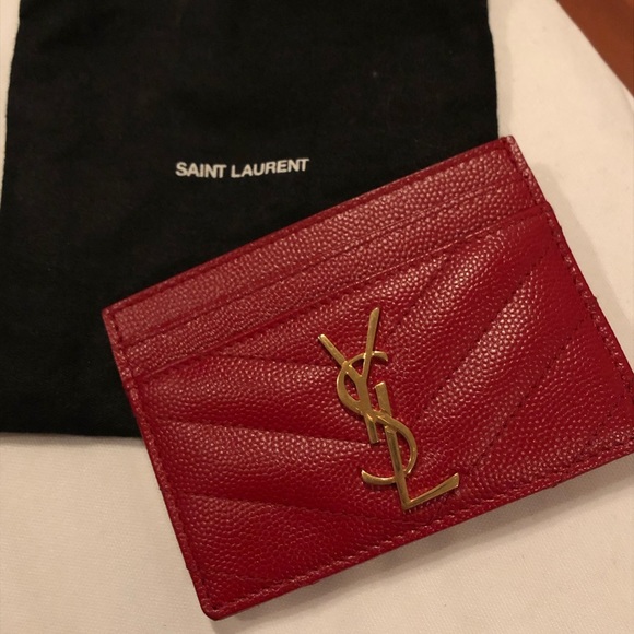 Yves Saint Laurent Accessories - YSL red logo cards holder